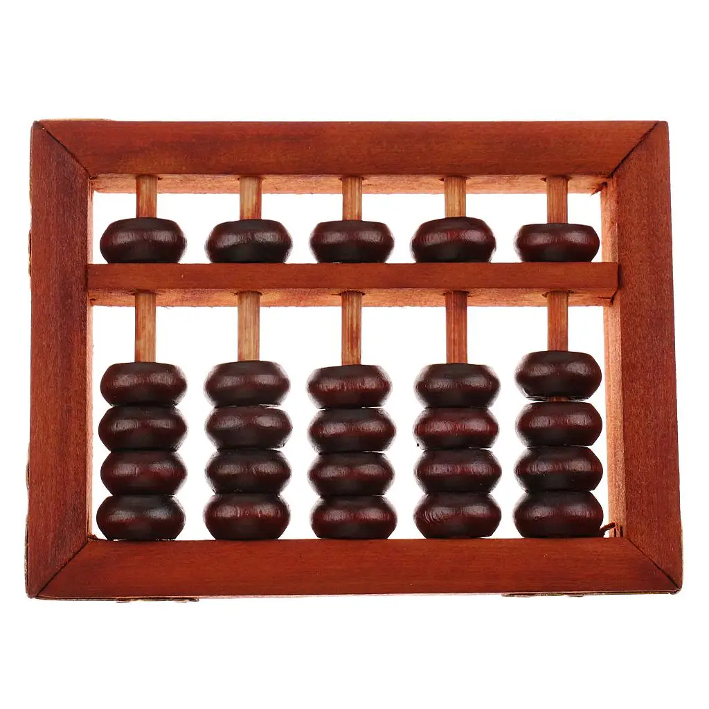 Wooden Abacus 5 Digits Arithmetic ' Learn Aids Caculating Toys