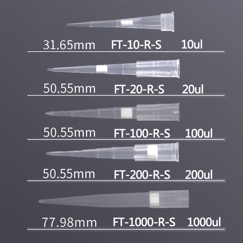LABSELECT Boxed Filter Tips 10ul/20ul/100ul/200ul/1000ul, PP Material, Sterile, No Heat Source 96 pcs/box