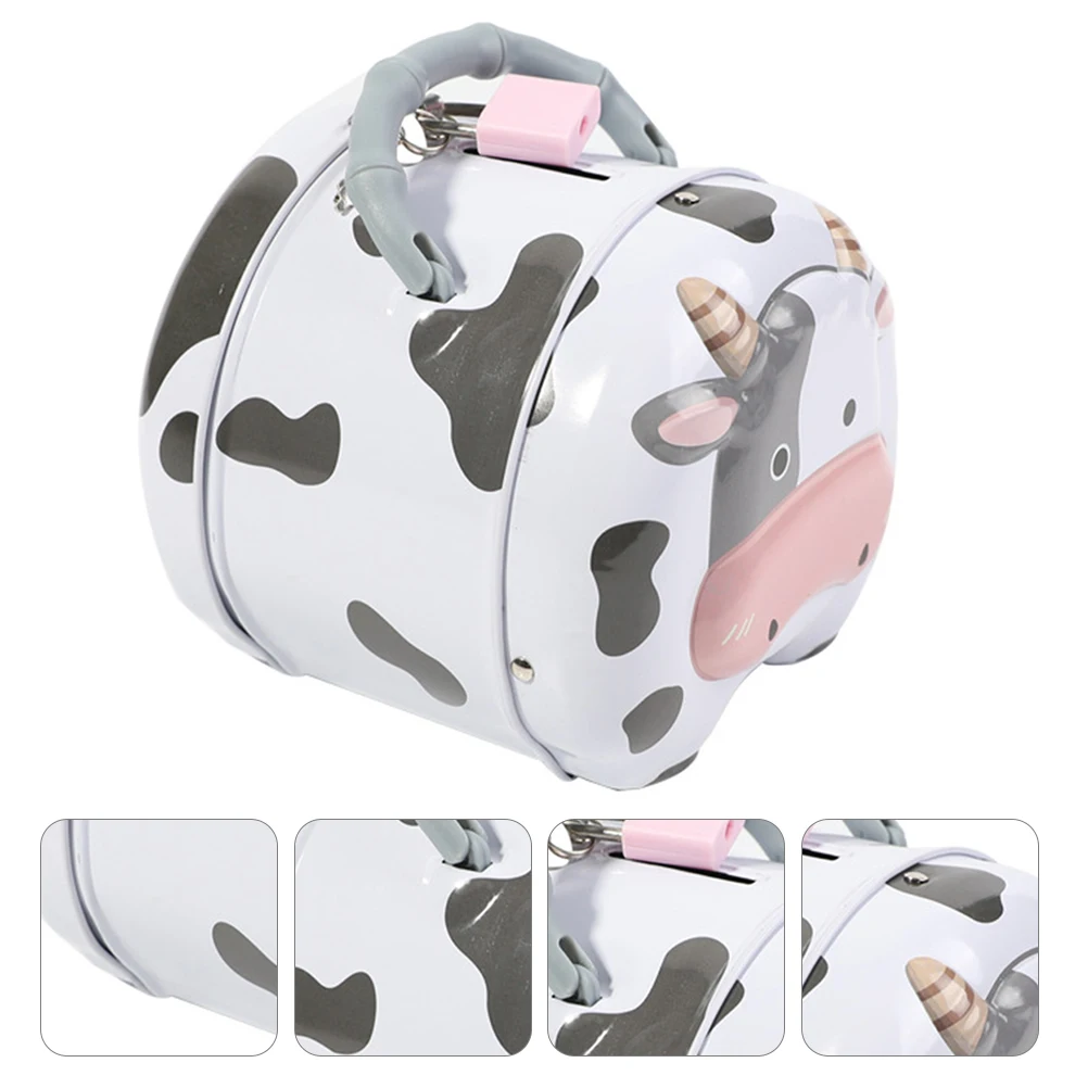 

Tinplate Saving Box Milk Cow Money Box Creative Piggy Bank Calf Money Tins Tinplate Piggy Bank