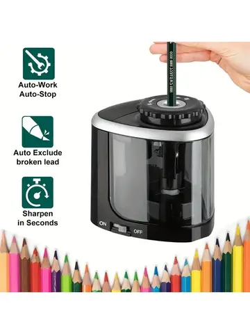 Electric Sharpener Assembly Desktop Automatic Pencil Sharpener Suitable To Pencils (6-8mm) for Students School Office Stationery