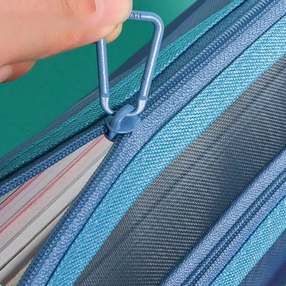 Large Capacity Test Paper Storage Bag Morandi Color Wide Opening File Folder Bag Zipper Double-layer Partition