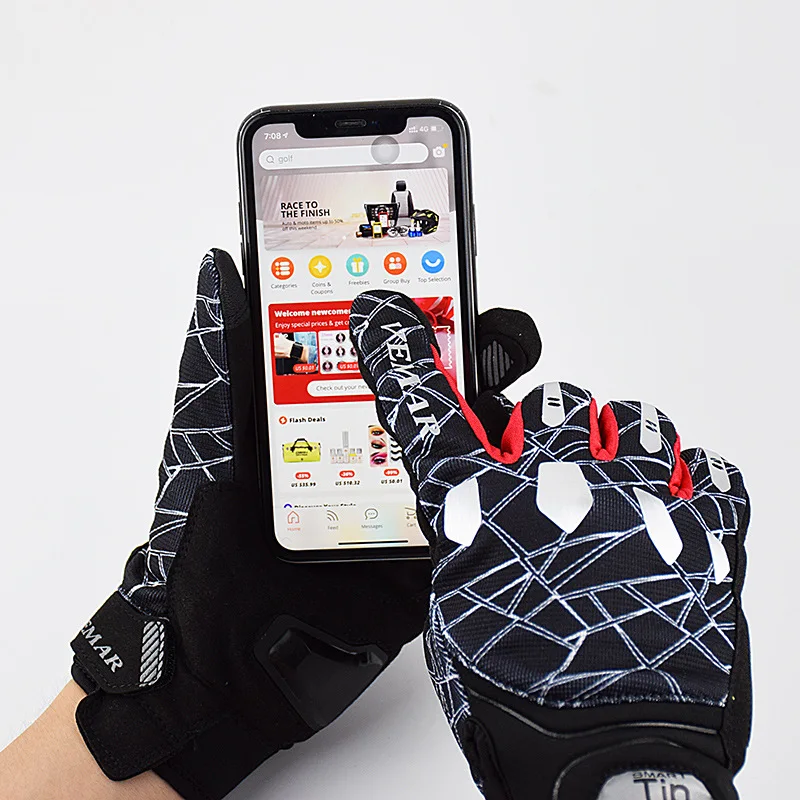 Motorbike Breathable Glove Motorcycle Full Finger Gloves Motocross Motorbike Breath Mesh Touch Screen MX MTB ATV Glove