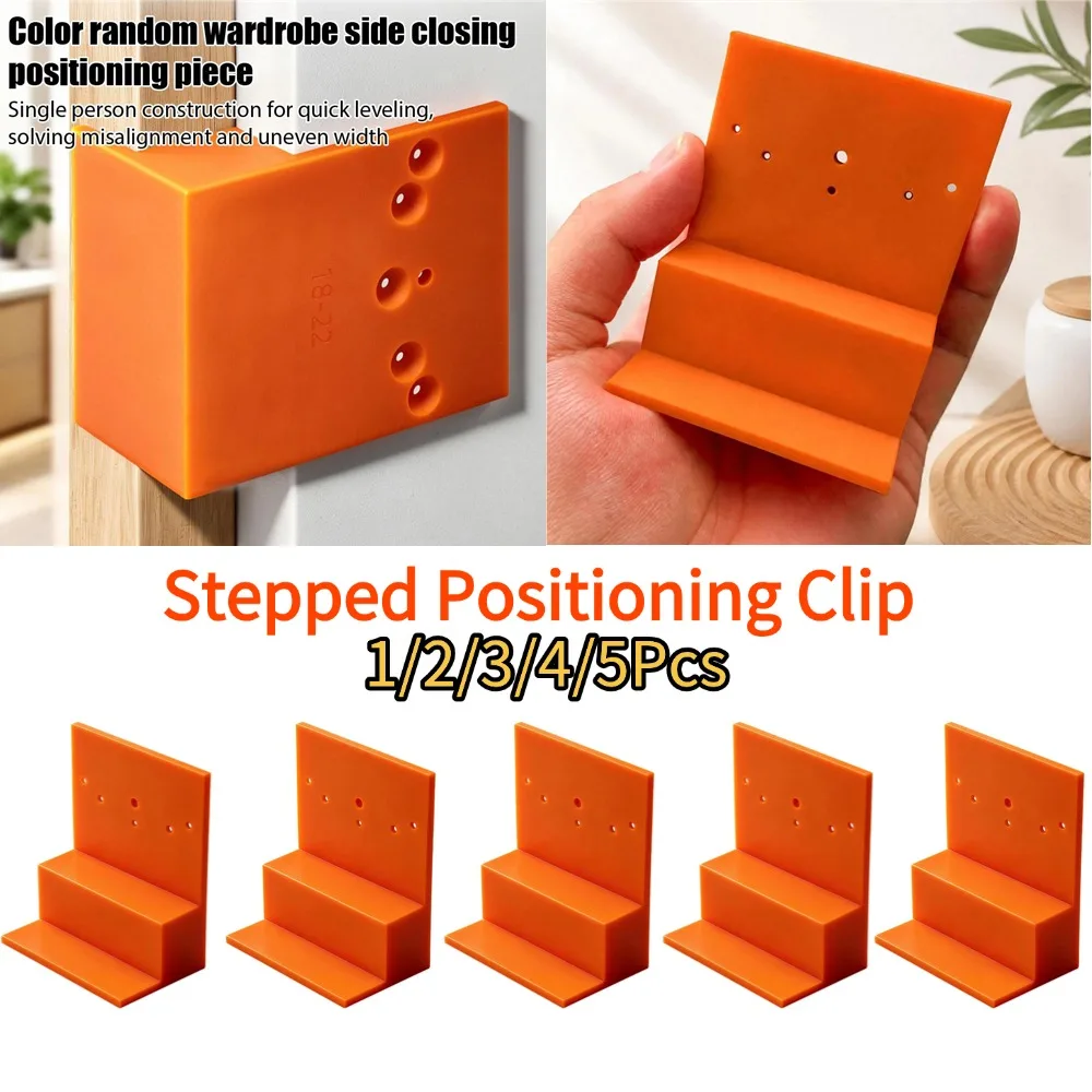 Stepped Positioning Clip For Wardrobe Side Panel Alignment And Cabinet Assembly Tool Orange Easy Installation