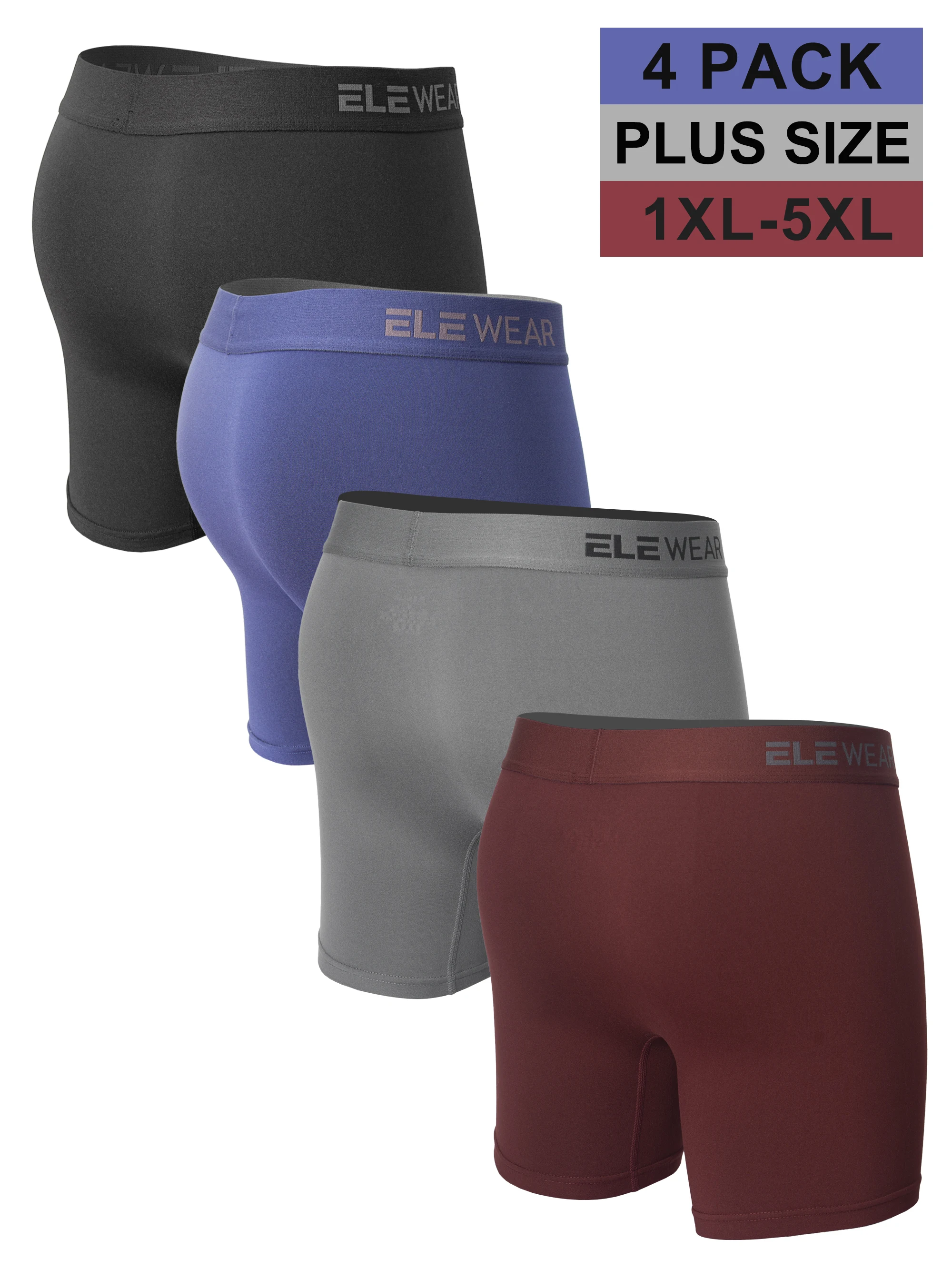 4 حزمة الرجال الملابس الداخلية مع افتتاح تنفس الرجال Boxershorts الرجال سراويل داخلية حجم كبير 1XL-5XL موضة الملاكمين موجز