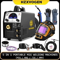 HZXVOGEN 5 in 1 MIG 185 Semi-Automatic Welding Machine Gas Mix-gas Non-Gas MIG/TIG/ARC/MMA/MAG multifunction MIG185II 1~12MM