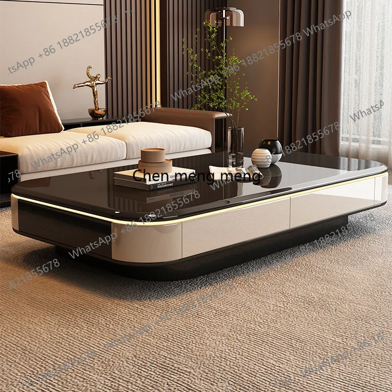 Luxury Black Service Tables Modern Glass Auxiliary Living Room Mid-century Side Table Lounge Center Interior Nordic Furniture