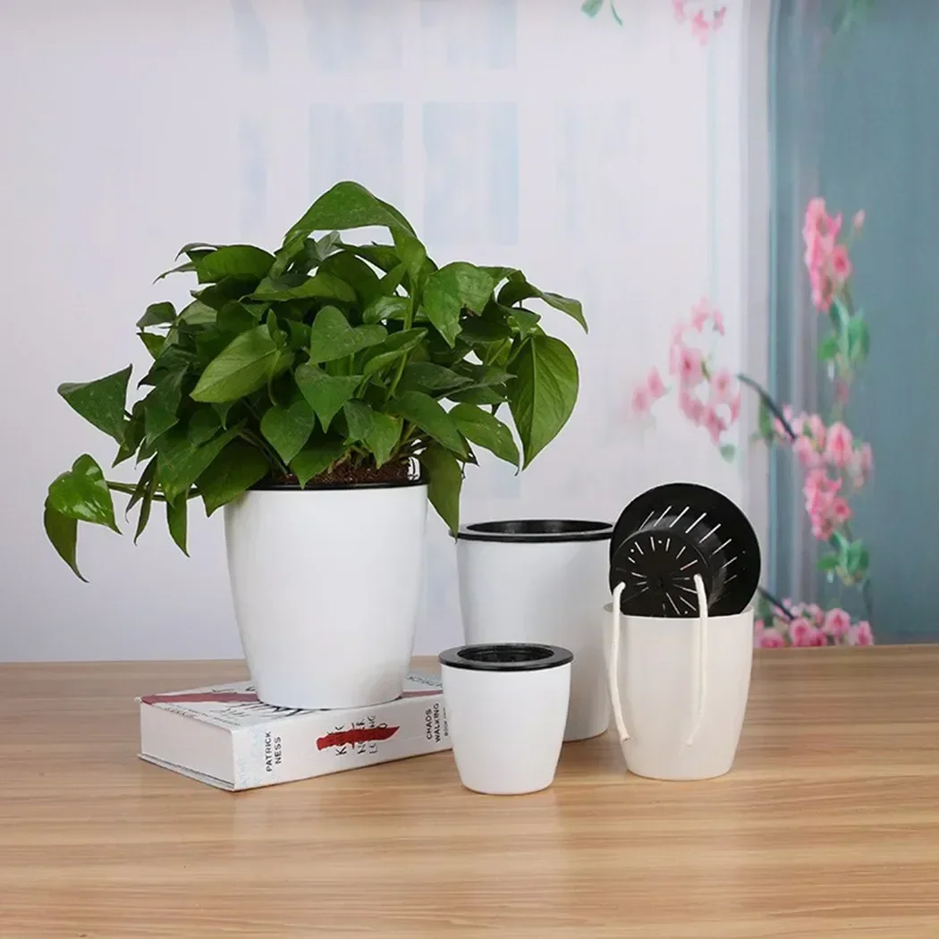 1pc Lazy Hydroponic Flower Pot Water-Absorbing Flowerpot Plastic Self Watering Planters Living Room Decor