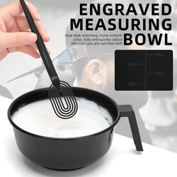 2PCS Hair Dye Color Brush Bowl Set Circular mixing rod Dye Mixer Hair Tint Dying Coloring Mixing Bowls Hairdressing Tools