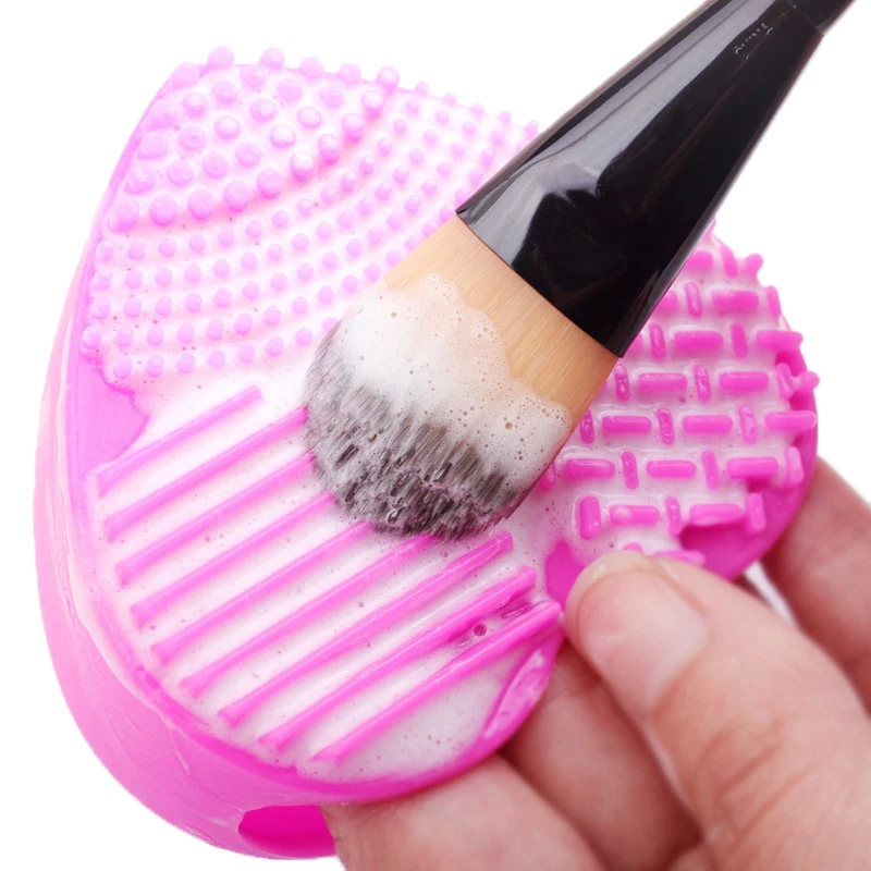 Colorful Heart Shape Clean Make Up Brushes Wash Brush Silica Glove Scrubber Board Cosmetic Cleaning Tools For Makeup Brushes