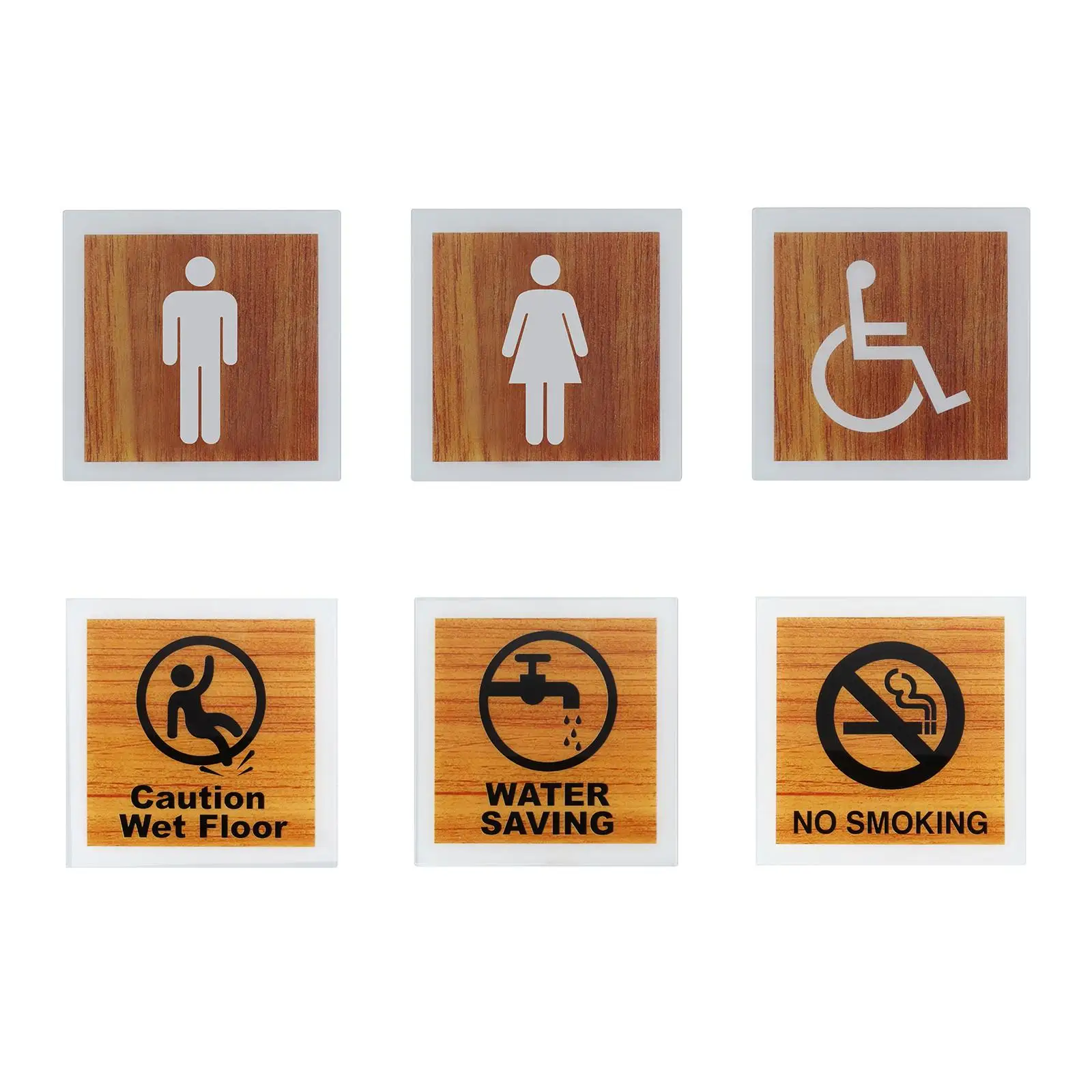 Toilet Door Sign Toilet Symbol Bathroom Door Signage Prompt Sign Bathroom Symbol for Washroom Cafe Bathroom Public Place Store