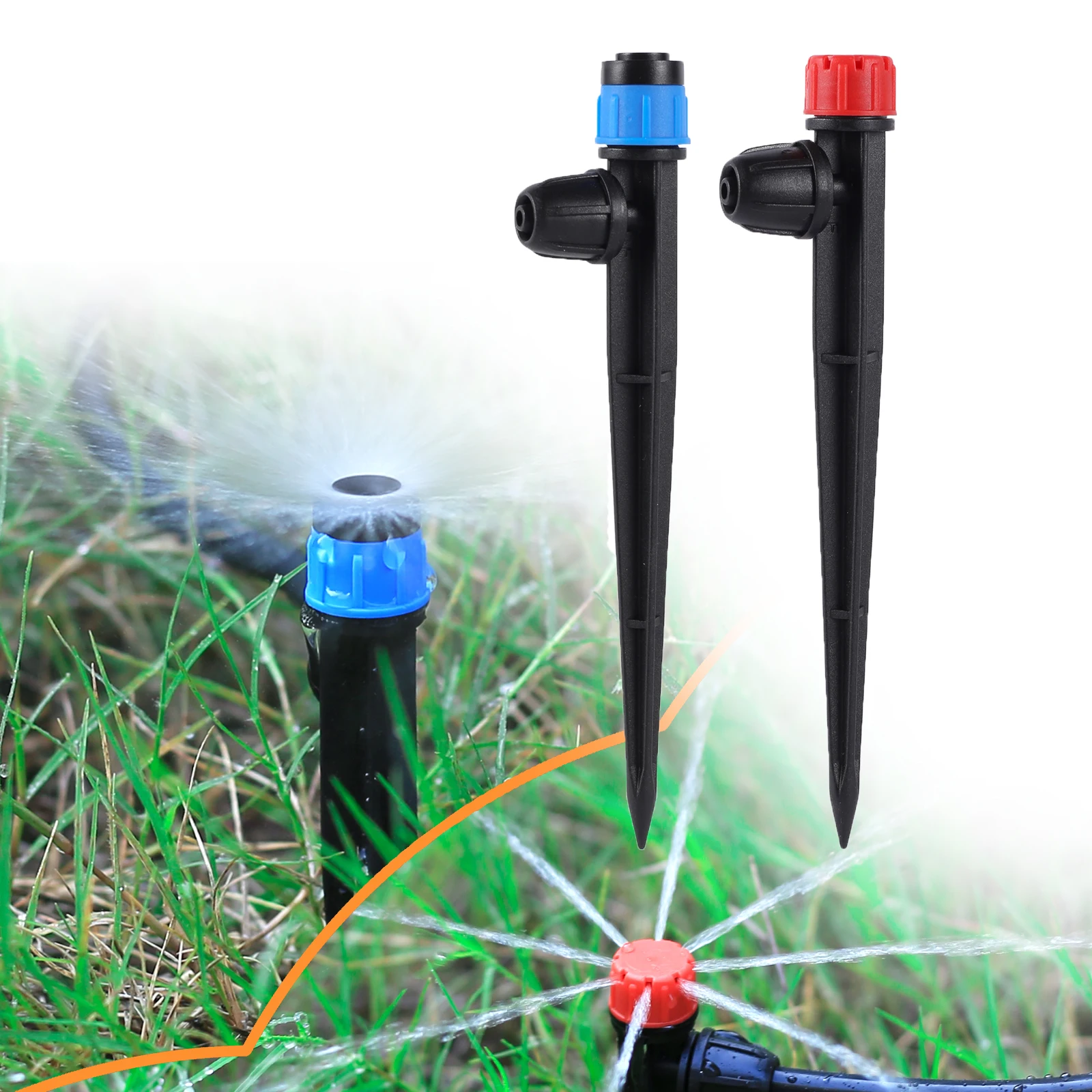 10pcs 360 Degree Scattering Sprinkler Head Agriculture Flower Lawn Irrigation Nozzle Connection 1/4 Hose Automatic Nozzle