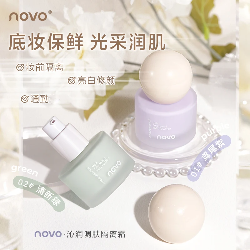 

novo 3 in1 Primer Concealer BB Cream Makeup Base Natural Liquid Foundation Long Lasting Invisible Pores Brightening Primer