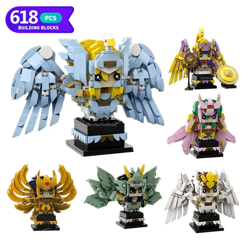 Anime Saint Seiyaed Brickheadz Japanese Athena Building Blocks Action Figures Glacier Zilong Ikki Bricks Warrior Kids Toys