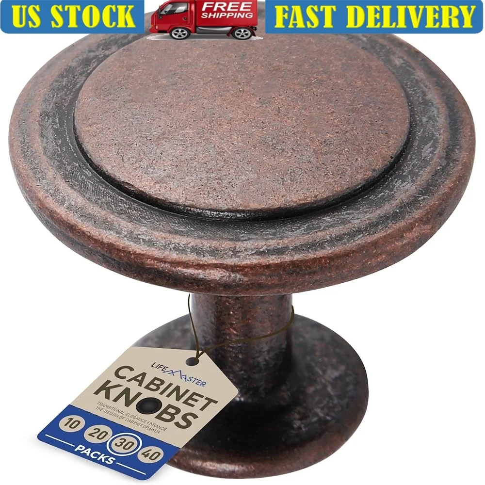

30pcs Oil Rubbed Bronze Cabinet Knobs Rust-Proof Zinc Alloy Durable Design Complete with 60 Screws Easy Installation Home Use