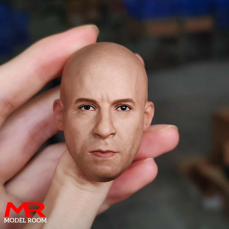 1/6 Scale Vin Diesel Head Sculpt Bald Male Soldier Head Carving Model Fit 12'' Soldier Action Figure Body Doll