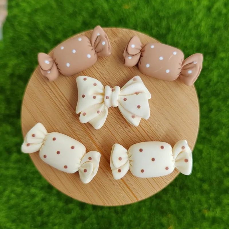 10Pcs Candy Butterfly Bow Resin DIY Cream Glue Shoes Hat Icebox Barrette Mobile Phone Case Scrapbook Flat Back Patch