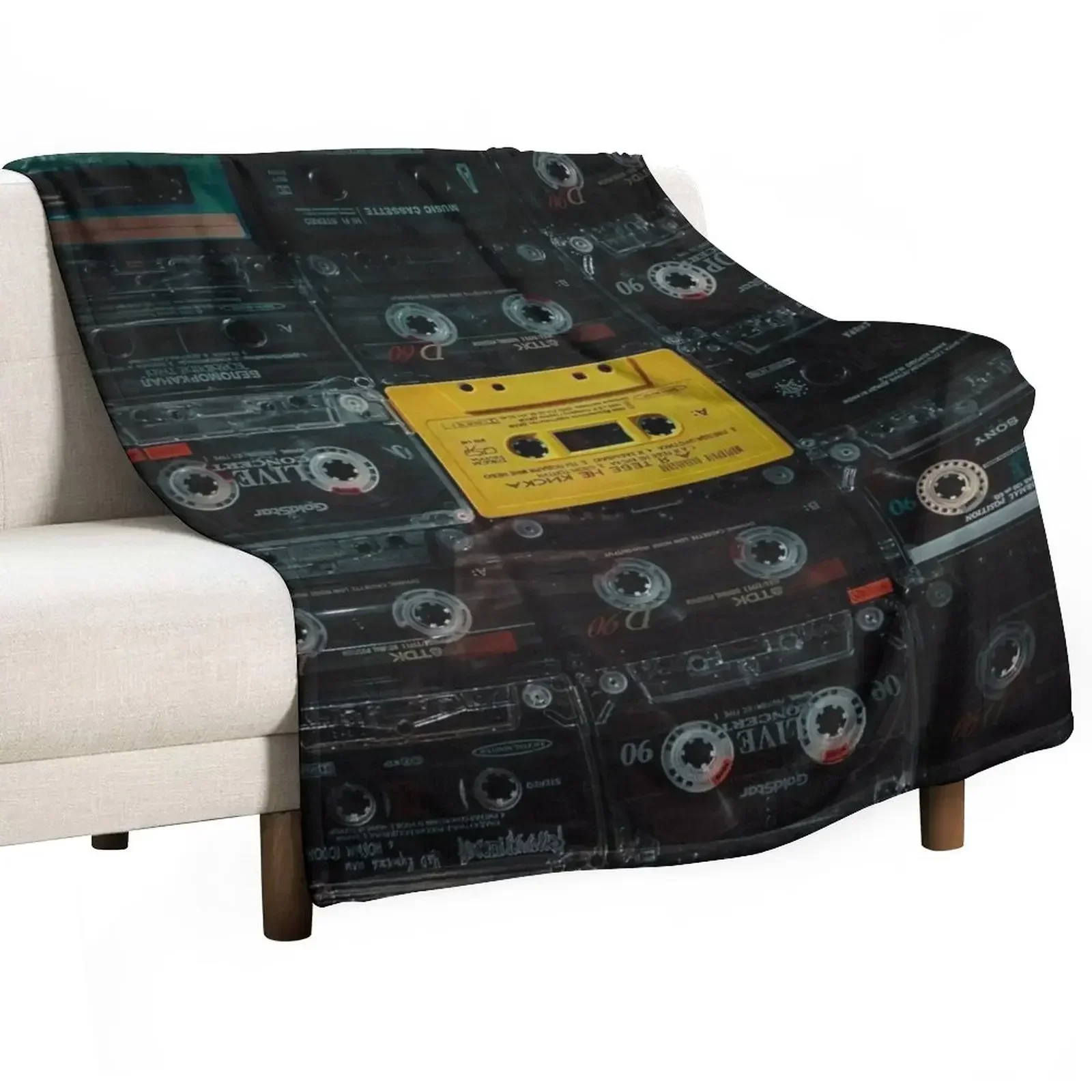 

Vintage Cassette Tape Throw Blanket Blankets For Sofas For Decorative Sofa Winter beds Decorative Beds Blankets