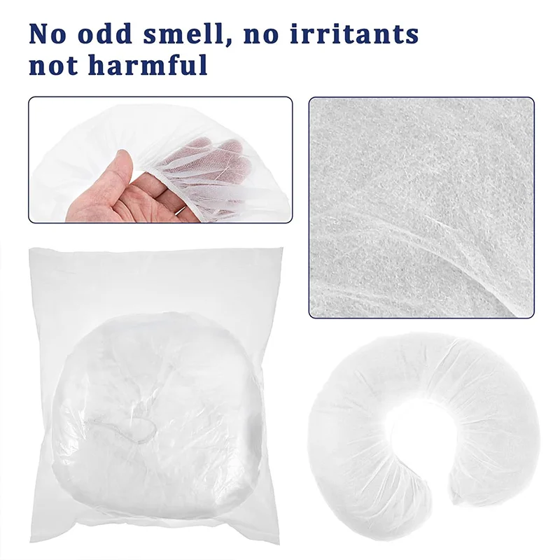 

50/10 шт. одноразовые чехлы на подголовники, эластичная U-образная наволочка, нетканый массажный чехол для подставки для лица, инструмент для красоты, спа