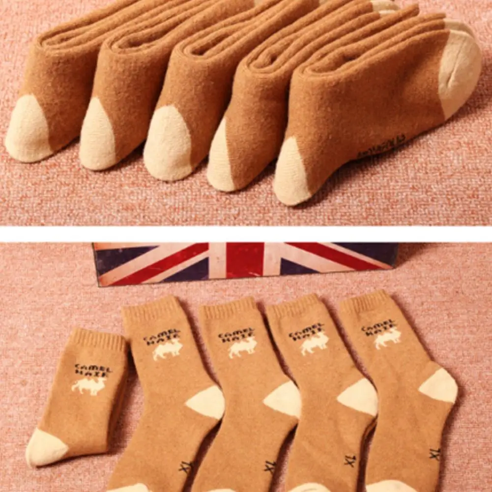 1 Pair Men\'s And Women\'s Winter Socks Camel Hair Thick Warm Socks Fashion Casual Autumn Winter Socks High Quality Camel Socks