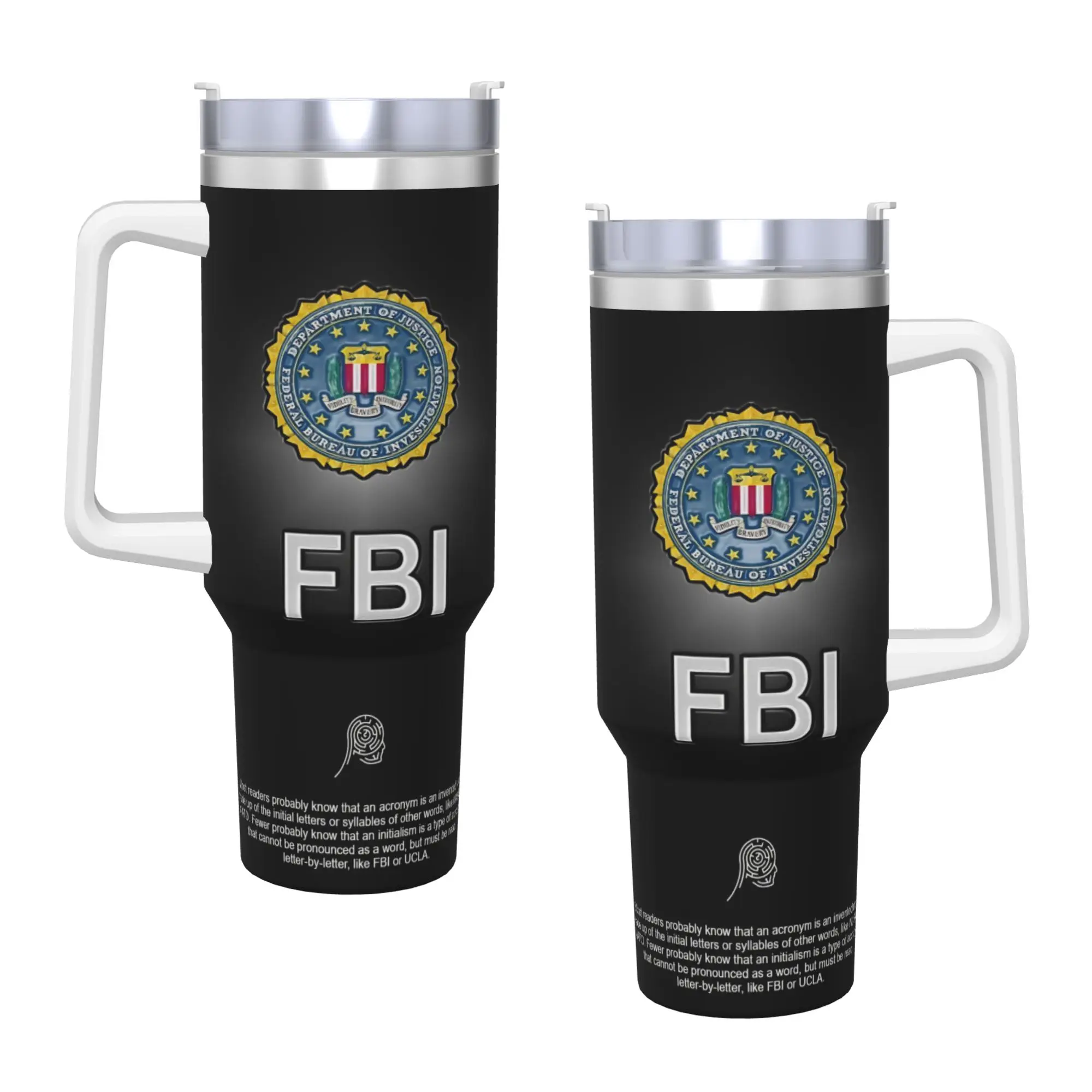 

FBI Female Body Inspector Mugs Cup With Straws Travelist Hot Drinks Water Bottle Insulated Large Capacity Thermal Cups