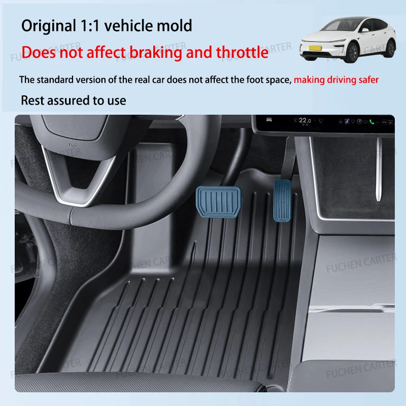 For Tesla Model YL Launch 2026+ TPE Floor Mats Waterproof Luggage Mat Wear-resistant Foot Pads Model YL Trunk Mats Foot Pads Set