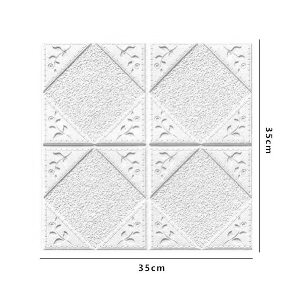 35*35cm 3D Foam Ceiling Waterproof Anti-collision Wall Stickers Self-adhesive Peel and Stick Background Wallpaper Bed Room Decor
