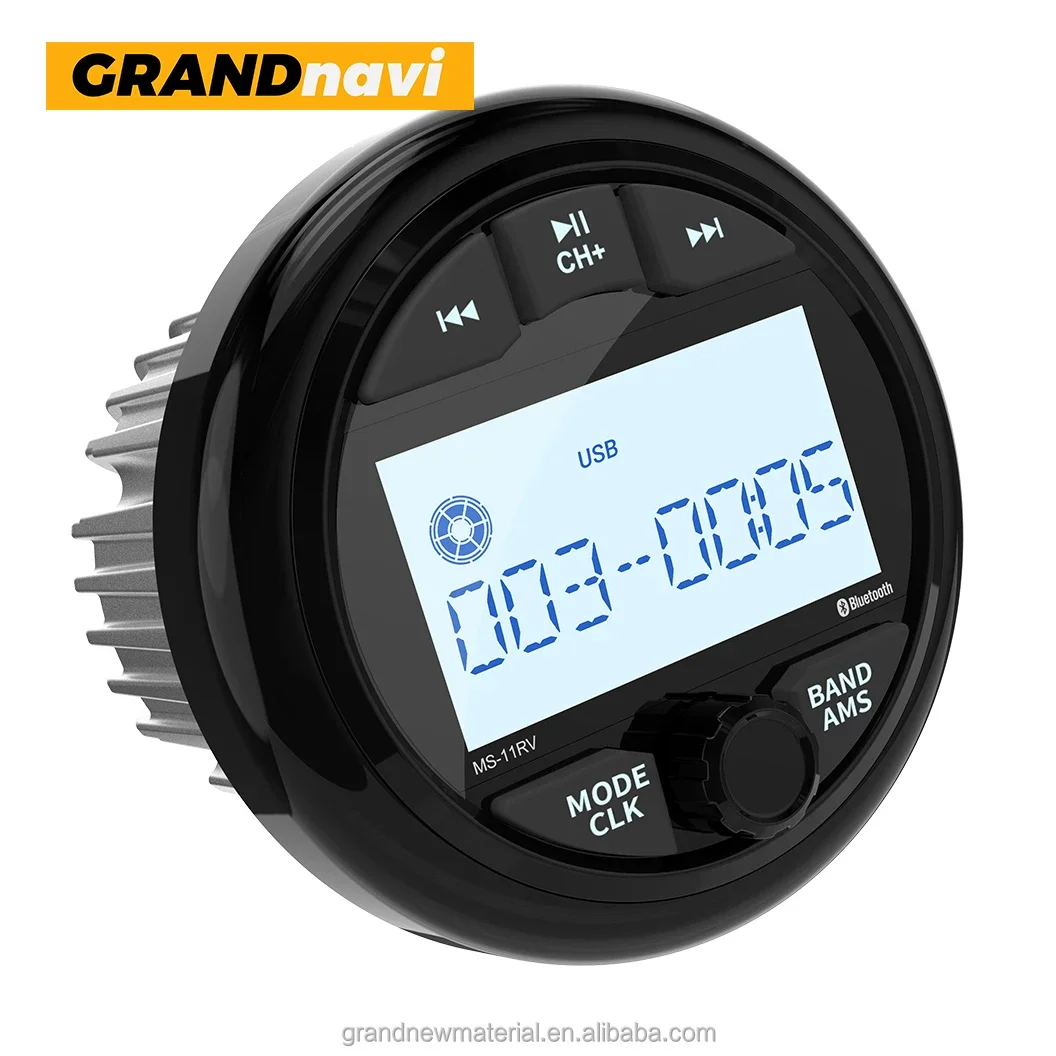 

Grandnavi Boat BT Marine Stereo Radio Boat Radio AM FM Tuner Streaming Music Digital Media on Boats Golf Cart ATV UTV