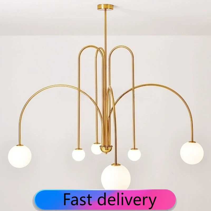 

Nordic LED glass Minimalist Pendant Light for Living Room Restaurant Lamp Cafe Clothing Store Art Black Gold Red Chandelier