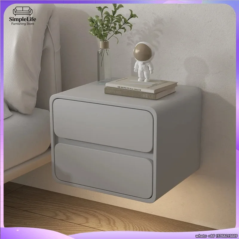 

Прикроватная тумба из массива дерева настенного монтажа, компактный шкаф для хранения, минималистичная мебель для спальни, скандинавская подвесная тумбочка