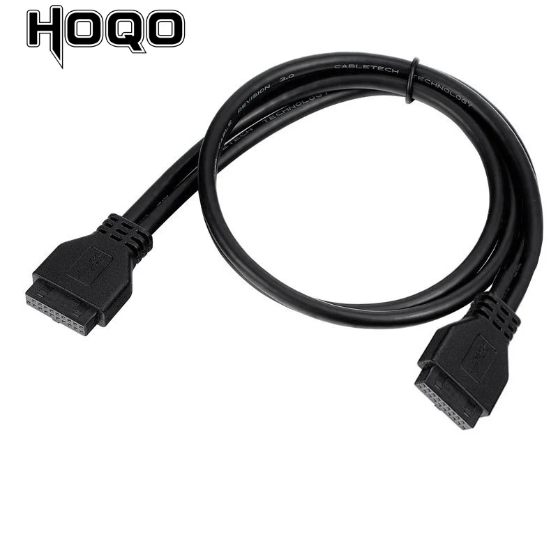 Dane IDC kabel USB 3.0 płyta główna 20 Pin kabel przedłużający. Podwójny kabel złącze 20P żeński do żeńskiego przedłużacz kabla 0.2m/0.5m