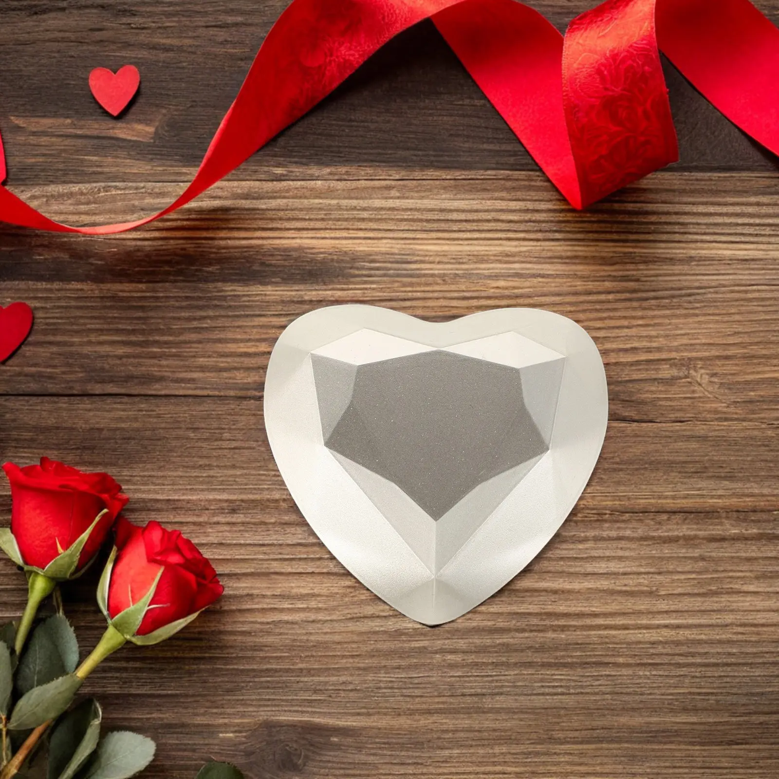 Heart Shaped LED Jewelry Box for Earrings Rings Pendants with Built-in Light Elegant Display Case for Proposal Wedding