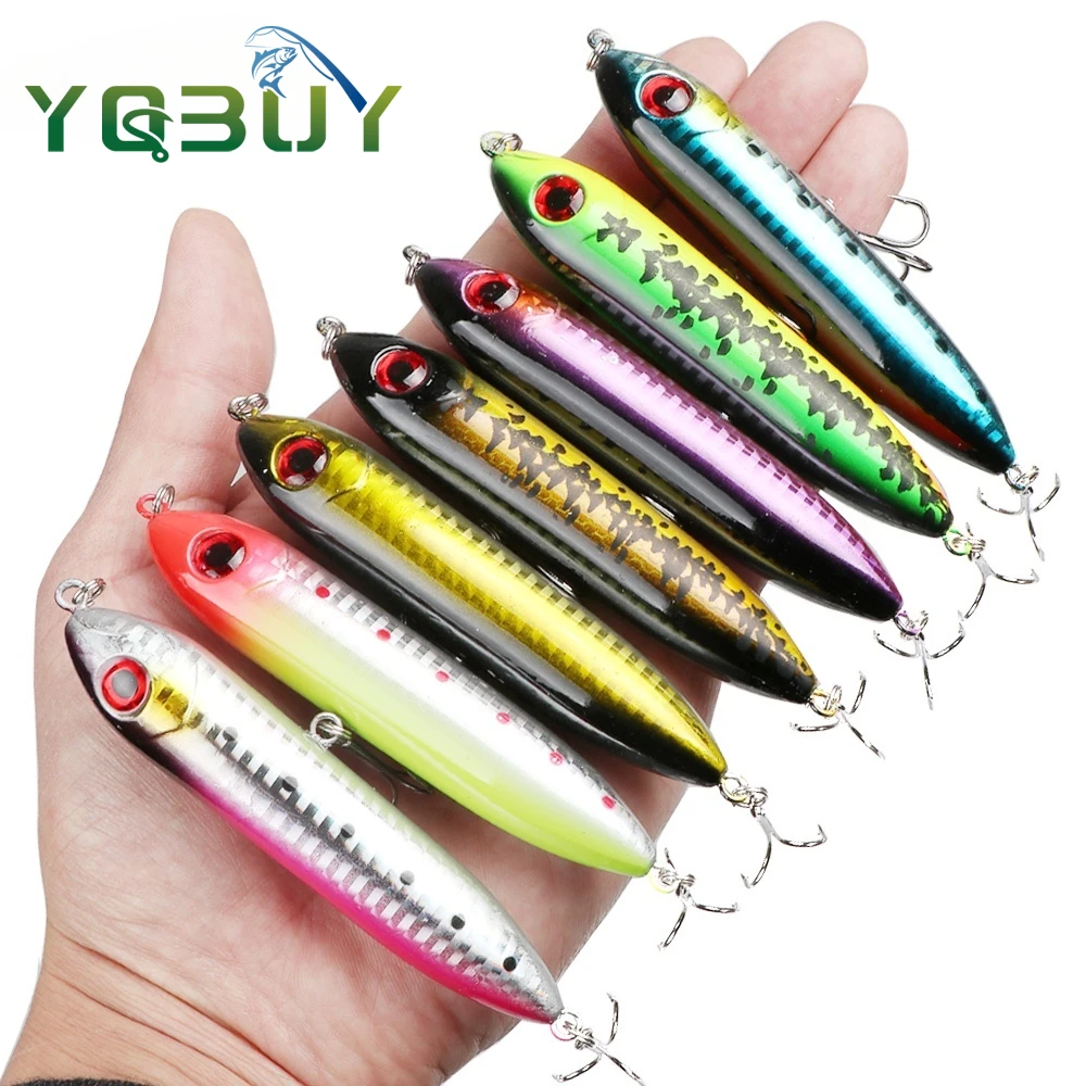 Fishing Pencil Popper Lures 10cm/12g Plastic Fishing Lures Walking Bait Snake Head Pencil Bait opwater Fishing Lure