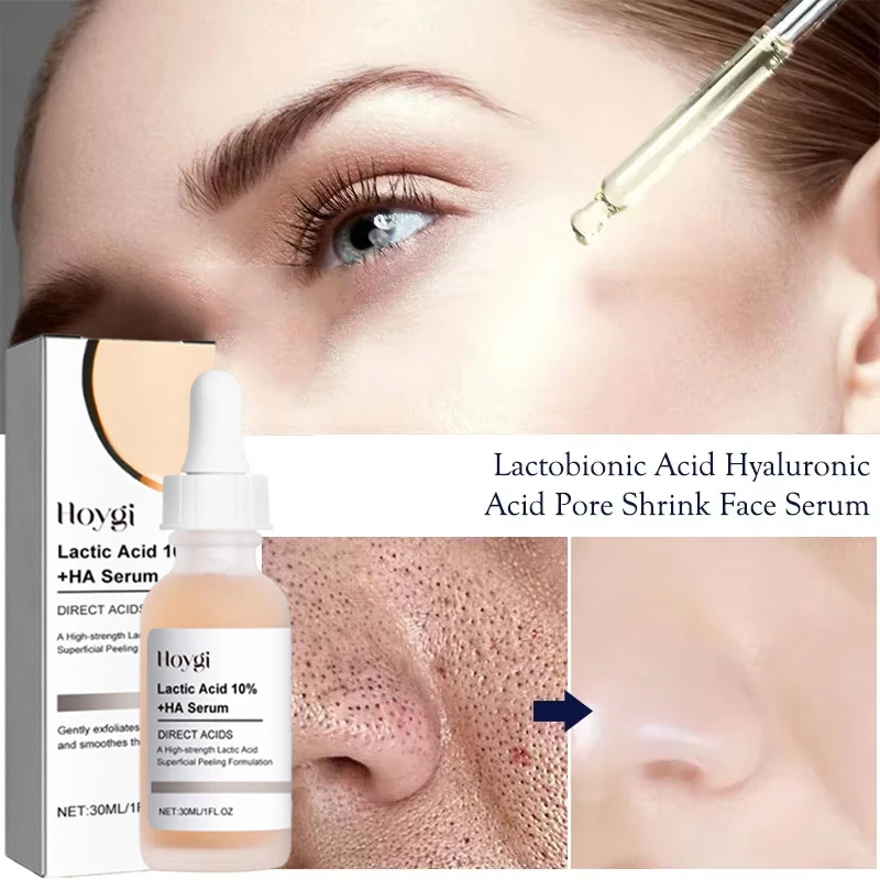Lactic Acid Shrink Pores Serum Fast Large Pores Removal Firming Skin Essence Firming Smoothing Nourishing Repair Face Skin Care - Image 4