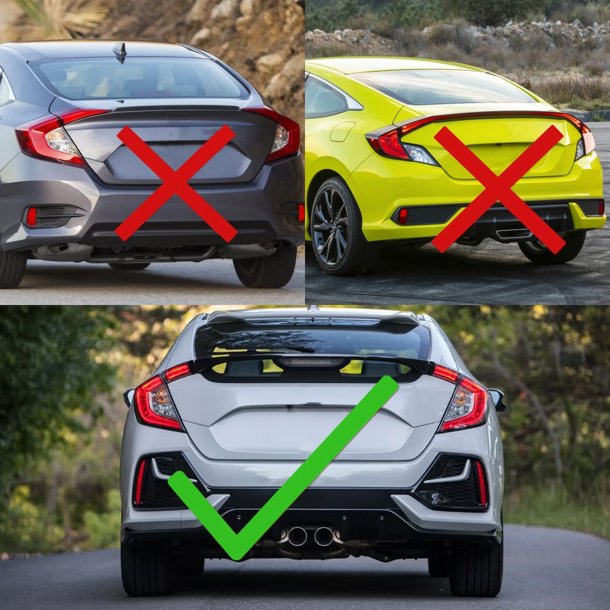 أضواء خلفية LED لهوندا سيفيك 2016-2021 الجيل العاشر هاتشباك نوع-R مجموعة المصابيح الخلفية للإشارة المتتابعة [ليس تناسب سيدان/كوبيه]