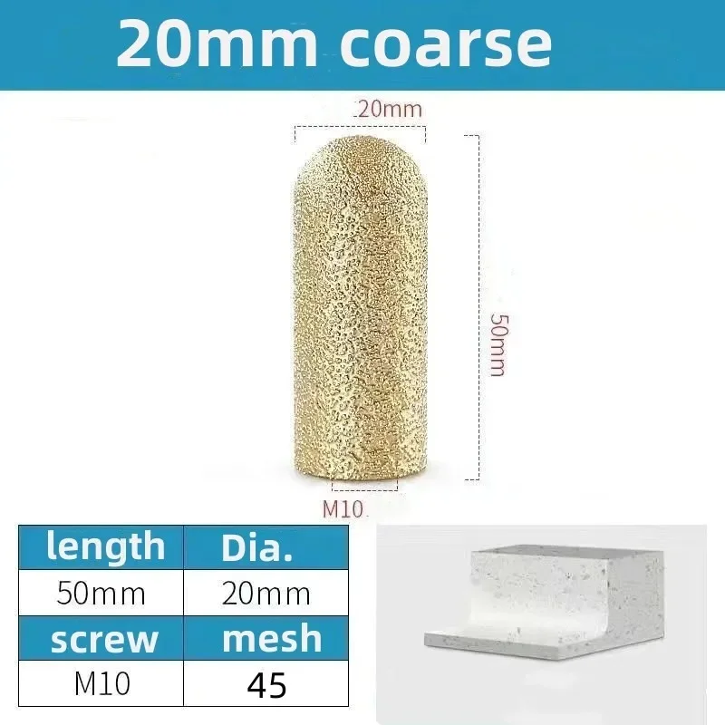 20/30mm Diamond Vacuum Brazed Round Grinding Head Abrasive For Angle Grinder Milling Cutter Stone Carve Polish Porcelain Tiles M