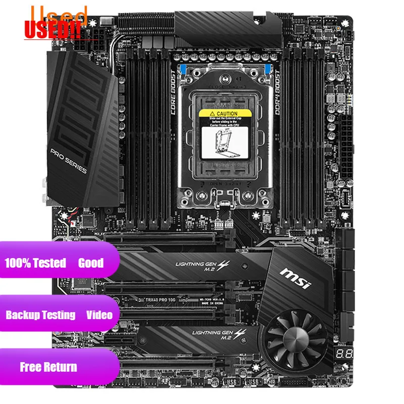 Used  MSI TRX40 PRO 10G Motherboard Support DDR4 128GB ATX standard  Support  RYZEN Threadripper