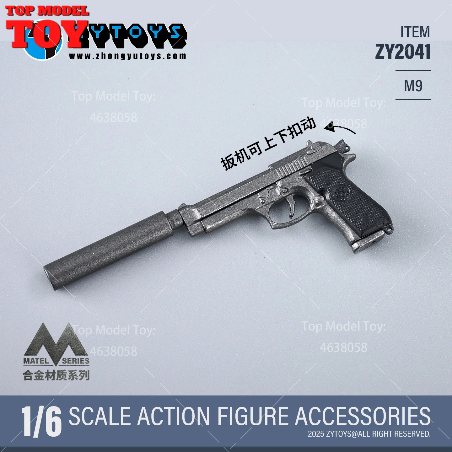 ZYTOYS ZY2041 ZY2042 ZY2043 1/6 M9 M1911 pistolet Webley Mk VI modèle de pistolet accessoire adapté 12 ''mâle soldat figurine corps poupées