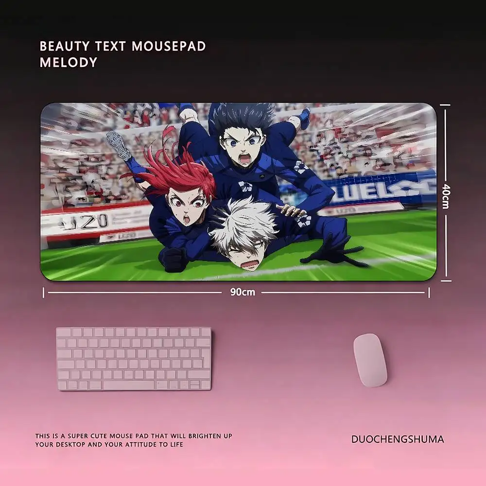 Anime B-blue-lock-S Cool Mouse Pad Computer Mat Deskpad Laptop Keyboard Mat Office Large Landscape Mousepad