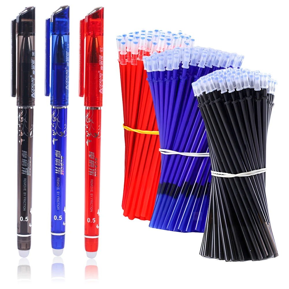 Korean Erasable Gel Pens Washable Black Red Blue Ink Refills Rod Writing Back To School Journal Supply Kids Aesthetic Stationery