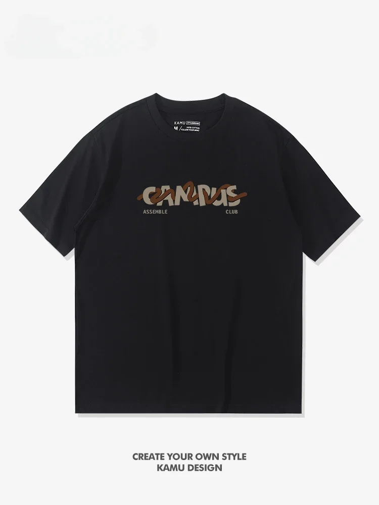 

Крутая красивая мужская футболка с короткими рукавами, модная высококачественная универсальная повседневная свободная футболка с круглым вырезом большого размера, модная