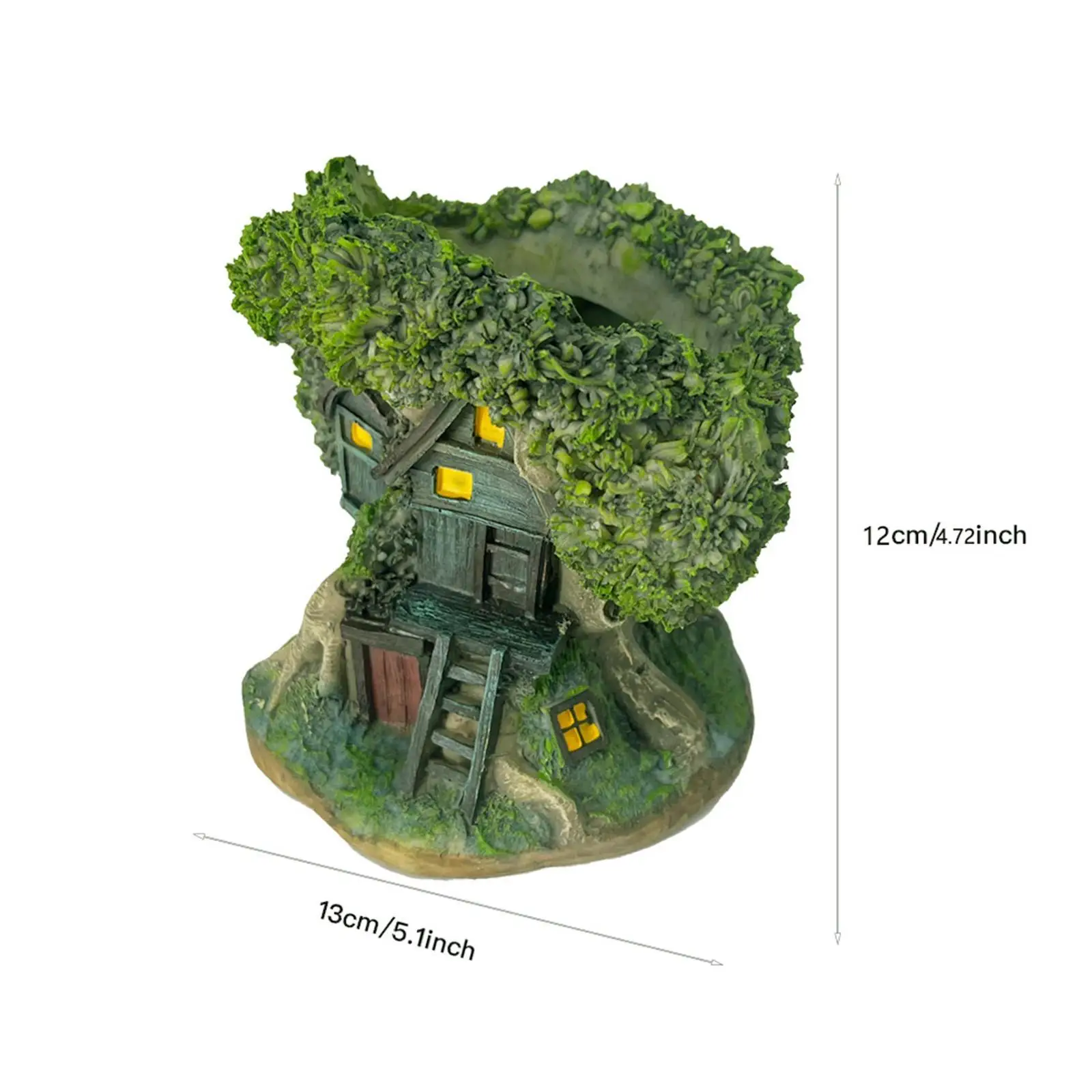 Figurina di vaso di fiori con ornamento in resina con foro di drenaggio per ufficio da scrivania da giardino