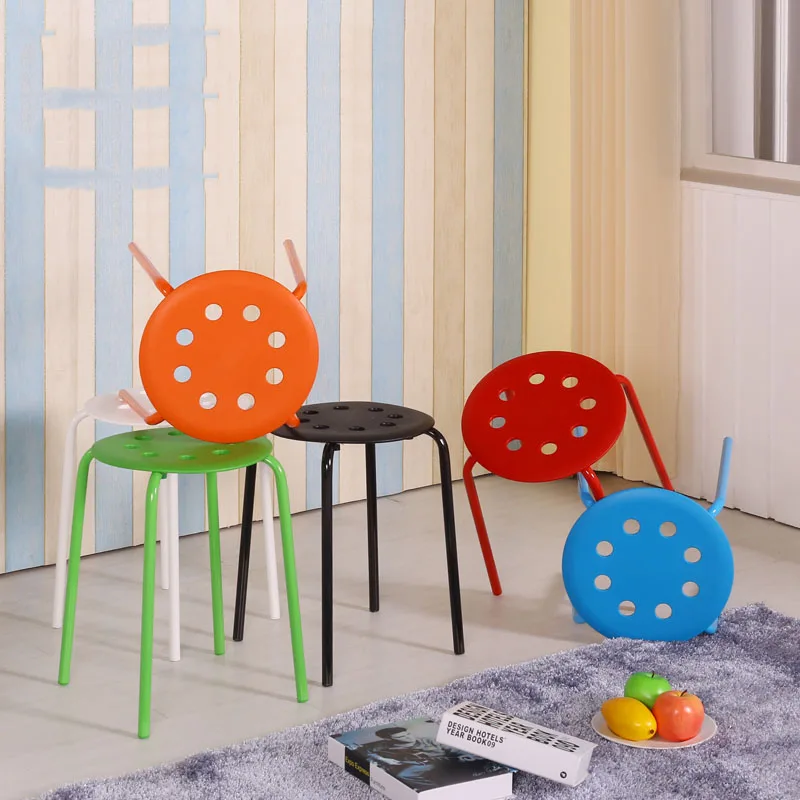 Dinning Stool Home Plastic Round Colorful Stackable Furniture taburete taburetes altos cocina Stools For Kitchen 스툴