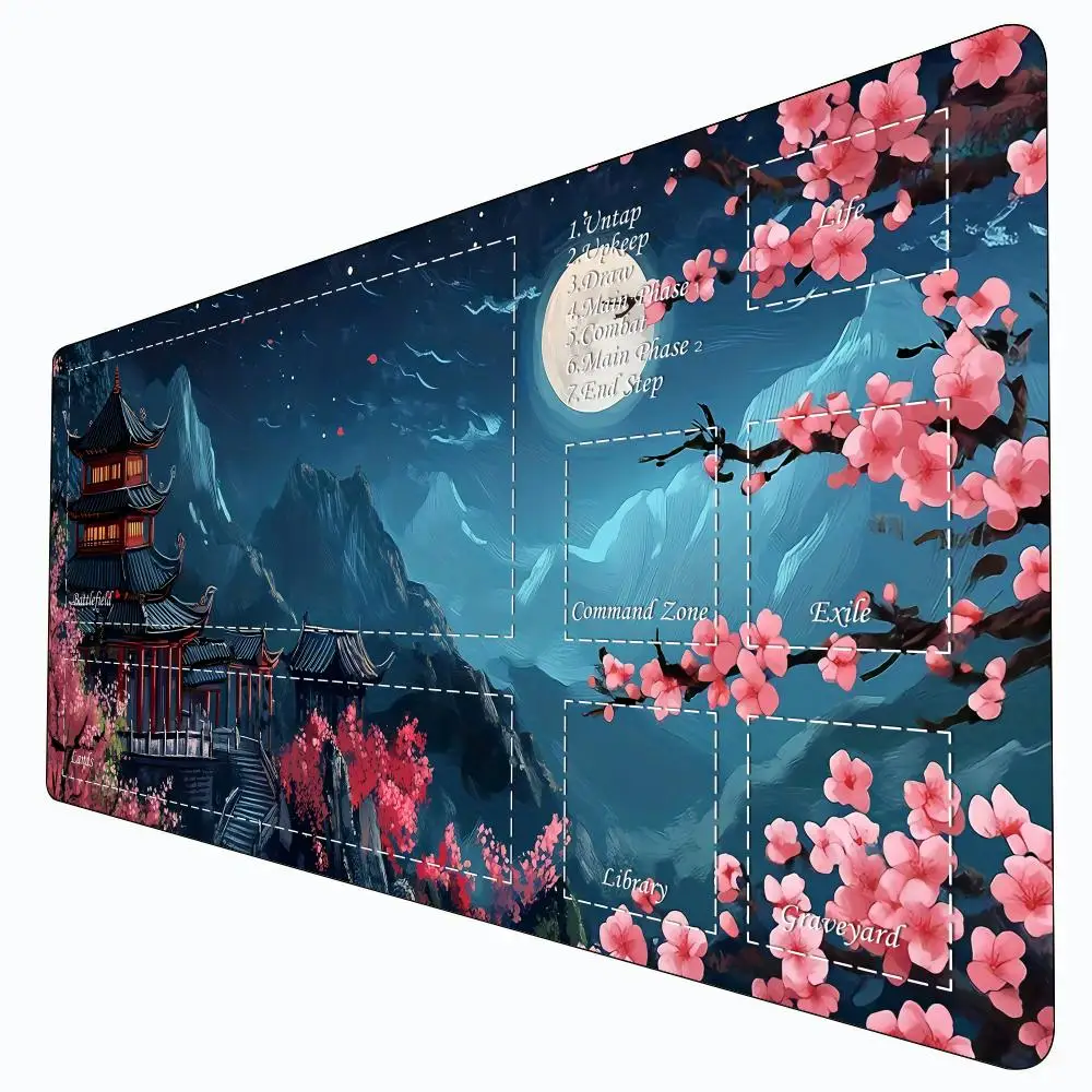 

Magic Card Gaming Mat with zone Romantic illustration theme mtg playmat desk mat Commander Playmat suitable for Game gathering