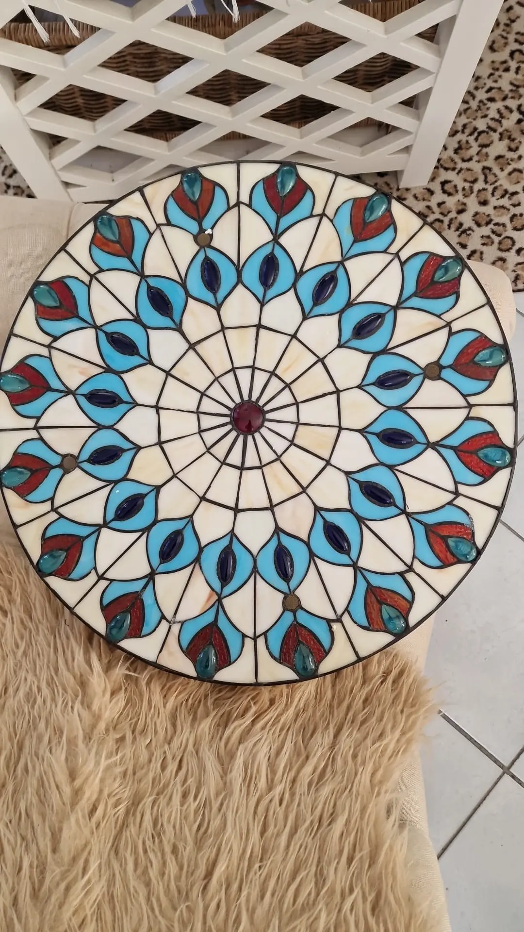 Creative Meditteranean Sea Shell Peacock Tail E27 Holder Light Fitting Surface Mounted Ceiling Lamp