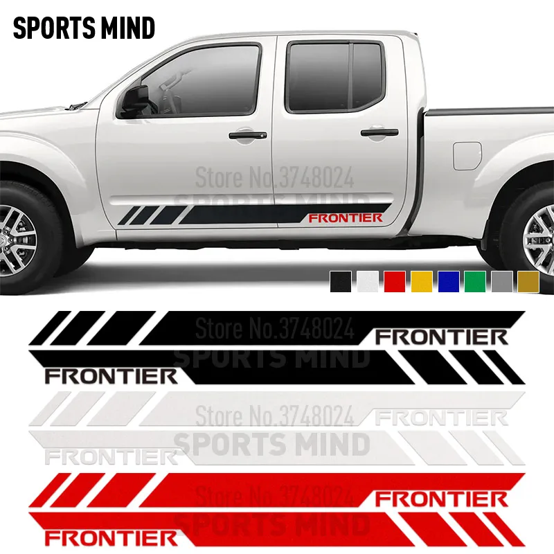 

1 пара для Nissan Frontier Navara D40 D22, внедорожная дверь, боковая полоса, автомобильная наклейка, автомобильный Стайлинг, аксессуары JDM