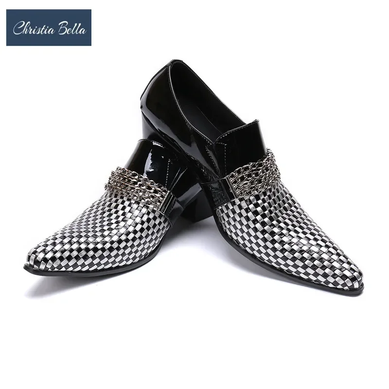 Christia Bella Brand Oxford Leather Fashion Business Dress Pointed Wedding Shoes for Men