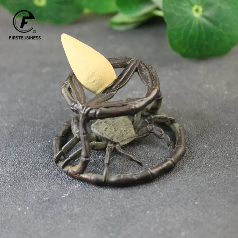 Pure Copper Bamboo crab Incense Burners Decorations Vintage Brass Sandalwood Incenser Tea Table Ornaments Home Decor Crafts