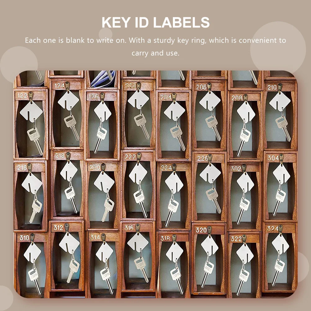 

60Pcs High-Quality Acrylic Key Chains Identification Tags Sturdy Rings for Luggage Pet Name Tags Key Chain Hanging Tag