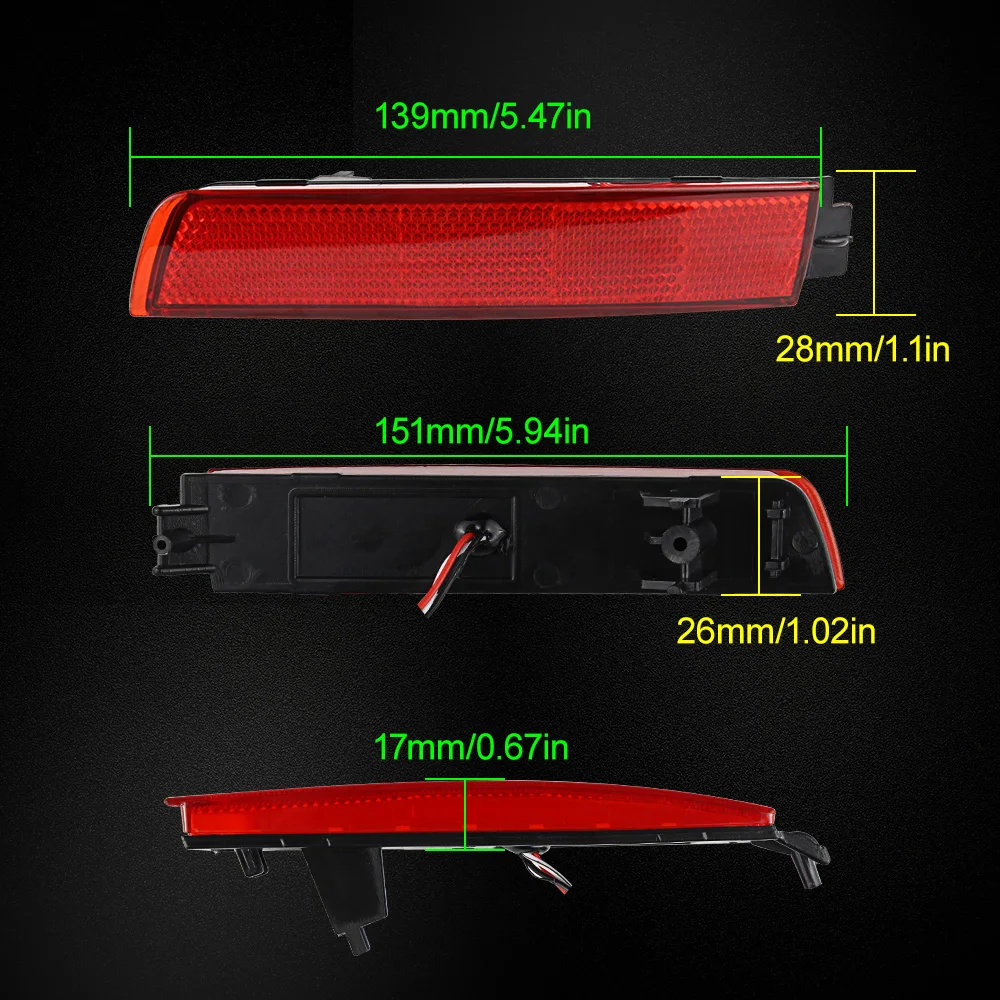 2Pcs Car Rear Bumper Reflector Lights for Infiniti FX35 FX37 FX50 Nissan Juke Murano Sentra Quest Fog Warning Light