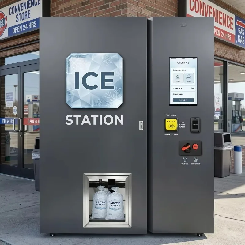 Ice Dispenser Vending Machine Automatic Ice Cube Vending Machine Water And Ice Dispensing Vending Machine For Sale